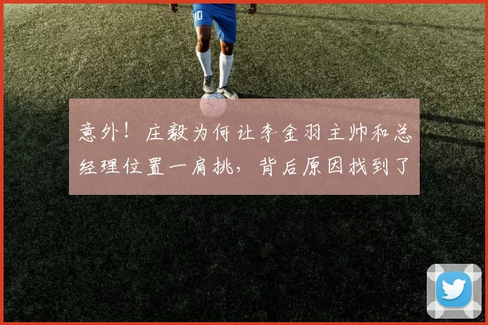 意外!庄毅为何让李金羽主帅和总经理位置一肩挑,背后原因找到了